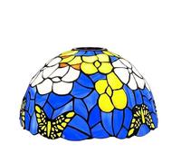 HCZKIUJY Pantalla de lámpara de vitral de 12 x 7 Pulgadas, Solo para Repuesto, Estilo Tiffany, Cubierta de luz Antigua, Adecuada para Usar con lámpara de pie arqueada, lámpara de antor(Butterfly)