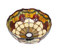 HCZKIUJY Pantalla de lámpara de vitral de 12 x 7 Pulgadas, Solo para Repuesto, Estilo Tiffany, Cubierta de luz Antigua, Adecuada para Usar con lámpara de pie arqueada, lámpara de antor(Tulip)