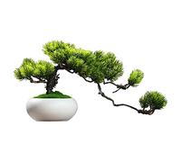 HCZKIUJY Piante artificiali, Albero Bonsai artificiale, Grande 40 cm, simulazione di Pino di benvenuto, decorazione per interni, da scrivania, Vaso di Fiori in Ceramica, piante finte d(Grey)