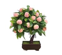 HCZKIUJY Piante artificiali Bonsai Albero da frutto Arancio Pesco in Vaso per la decorazione Della casa e del soggiorno Set di Fiori Piante finte Decorative (Grey)