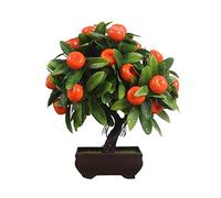 HCZKIUJY Piante artificiali Piante artificiali Bonsai Albero da frutto Arancio Pesco in Vaso per la decorazione Della casa e del soggiorno Set di Fiori Piante finte Decorative (C)