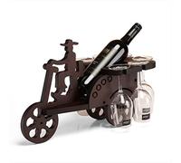 HCZKIUJY Portabottiglie Creativo Alla Moda, espositore per bottiglie di Vino in Legno con 6 fori per appendere calici