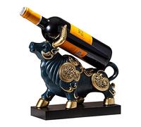 HCZKIUJY Portabottiglie da Vino a Forma di Statua di bestiame, espositore per bottiglie di Vino singole in Resina con piedistallo, decorazione ornamentale da tavolo