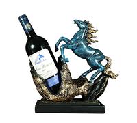 HCZKIUJY Portabottiglie da Vino a Forma di Statua di Cavallo Moderna, espositore per bottiglie di Vino singole in Resina, Ornamento Decorativo da tavolo,A-1