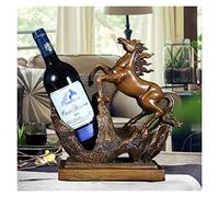 HCZKIUJY Portabottiglie da Vino con Statua di Cavallo Moderna, espositore per bottiglie di Vino singole in Resina, Ornamento Decorativo da tavolo,C-1
