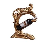 HCZKIUJY Portabottiglie da Vino con Statua di Tronco di Leopardo squisito, espositore Creativo da tavolo in Resina per bottiglie di Vino