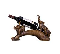 HCZKIUJY Portabottiglie da Vino con Statue di elefanti, squisita Opera d'arte da tavolo, in Resina, per bottiglie di Vino singole,A-1