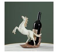 HCZKIUJY Portabottiglie da Vino Creativo con Statua di Cavallo, portabottiglie da Vino singolo in Resina, espositore Decorativo, decorazione da tavolo natalizia,B