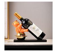 HCZKIUJY Portabottiglie da Vino Creativo Moderno, portabottiglie da Vino singolo in Ceramica Alla Moda, espositore Decorativo con piedistallo in Legno,C