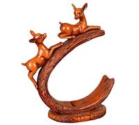 HCZKIUJY Portabottiglie da Vino retrò a Forma di Cervo, portabottiglie singolo in Resina, Opera d'arte Decorativa, decorazione da tavolo, Regali di Natale