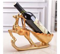 HCZKIUJY Portabottiglie in Metallo per Vino, portabicchieri da Vino, 6 ganci, portacalici da tavolo indipendente, adatto per Bar di famiglia,Gold-One Size