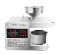 HCZKIUJY Prensa de Aceite automática en Caliente, 600 W, Extractor de Aceite frío/Caliente de Acero Inoxidable, 50°-250°, Control Inteligente de Temperatura, 38 x 15,2 x 32 cm （White）