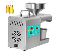 HCZKIUJY Prensa de Aceite eléctrica - Extractor de Acero Inoxidable de Alto Rendimiento para Aceite Caliente y frío, Ideal para Uso Comercial y doméstico.