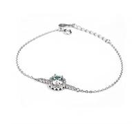 HCZKIUJY Pulsera de moissanita con diseño de una Palabra, Plata de Ley S925, para Mujer, con Flor de circonita, joyería de moissanita, 1 CT, moissanita, 1 CT (Plata)