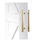 HCZKIUJY Tiradores de puerta de granero de acero inoxidable con tubo cuadrado para puertas de cristal o madera, robusto, elegante, de doble cara, push push push pull, tirador de puerta de entrada en