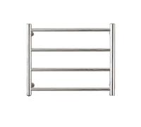 HCZKIUJY Toallero calefactable de Pared con Barras, toallero eléctrico Dorado Cepillado, termostato de 48 W, Acero Inoxidable 304, para un baño Elegante (Silvery-Hardwired)