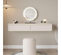 HCZKIUJY Tocador Moderno de Madera sin Espejo, Elegante Escritorio de Maquillaje con cajones, Mesa de Maquillaje Blanca para Dormitorio （100x40cm/39.4x15.7in）