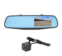 HD 1080P Dual Lens Mirror Dash Cam 4.3 Pulgadas Antideslumbrante Aparcamiento Monitor Rearview Camera (Con tarjeta de memoria de 32g)