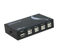 HD 4 Ports USB 2.0 Key Press Sharing Switch Box Hub for HP, Canon, Lexmark, Epson, DELL Zebra Printers (1) 4 Ports