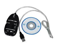 HD Black Easy Plug and Play Guitar Link to USB Interface Cable for PC and Video Recording 24