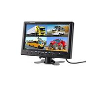 HD Cámara Cámara Visión Trasera 9 Pulgadas para Coche Monitor Cuatro Divisiones, Pantalla Dividida, Visión Nocturna, Grabadora 4 Canales, Cámara Visión