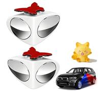 HD Car Blind Spot Elimination Mirror - 360° Rotatable, Rain/Fog Resistant, Dual-View Auxiliary Mirrors, Wide-Angle Car Rear View Mirror, for Cars, Trucks, Universal Fit Cars (White,Both)