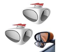HD Car Blind Spot Elimination Mirror - 360° Rotatable, Rain/Fog Resistant, Wide Angle Convex Mirrors, Wide Angle Visibility Blind Spot Mirrors for Car, Universal Fit (White - Left+Right)