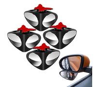 HD Car Blind Spot Elimination Mirror - 360° Rotatable, Rain/Fog Resistant, Wide Angle Convex Mirrors, Wide Angle Visibility Blind Spot Mirrors for Car, Universal Fit (Black*2 - Left+Right)