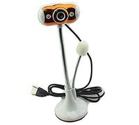 HD Computer Built-in Microphone Laptop Desktop Elevated USB Free Driver Video Desktop Teleconference Webcast Live Computer Consumables Suitable for Home. (Orange)
