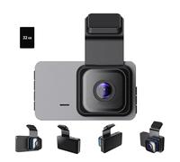 HD Dash CAM, Dash CAM Front and Rear, Wireless Car Video Recorder, 1080p Fhd Driving Recorder, Dashs Cams, Features Night Vision, Parking and Recording, Easy To Install (A+32GB)