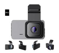 HD Dash CAM, Dash CAM Front and Rear, Wireless Car Video Recorder, 1080p Fhd Driving Recorder, Dashs Cams, Features Night Vision, Parking and Recording, Easy To Install (A+64GB)