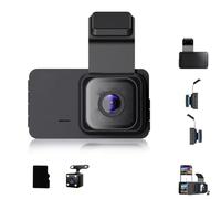 HD Dash CAM with WiFi & GPS, Digital Recognition DashCam Front and Rear for Cars, Wireless Car Video Recorder, 1080p Fhd Driving Recorder,App Control, 24 Hours Loop Recording (FHD+WiFi+GPS+64G)