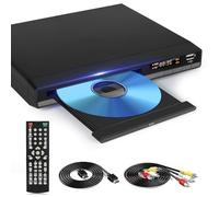 HD DVD Player with USB Port, HDMI Region Free DVD Players for Smart TV, 1080P Upscaling, HDMI/RCA Output Cable Included, Breakpoint Memory,