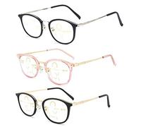 HD Gafas de Lectura,Gafas de Lectura Antiazul Lectores de Moda para Mujer, Inteligente Multi-Lector de Enfoque Progresivo,Propósito Doble Cercano Y Lejano,Anti Fatiga Visual (+1.00,3 colors)