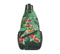 HD Japanese Red Carp Fish HD Japanese Red Carp Fish Sling Bag, Mochila de Hombro Paquete de Pecho Causal Crossbody Daypack para Mujeres Hombres Senderismo Viajes