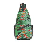 HD Japanese Red Carp Fish Ocean Dolphin mirándote Crossbody Bag, Hombres y Mujeres Sling Chest Cross Body Bag, Utilizado para el Ocio y los Viajes