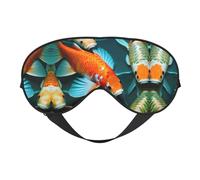 HD Koi Fish - Antifaz para dormir de seda sintética con correa elástica ajustable, ideal para viajes y sueño profundo
