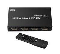 HD Multiviewer Switcher - Aluminum Alloy 11x6x1.6cm, 4K Video Splitter, Quad Output Multiviewer | Seamless Display Management, Production Presentation Tool For Camera Feeds,