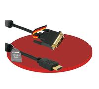 HD Supply Cable HDMI/DVI de alta velocidad con Ethernet (HEAC), 0,50 m, conectores chapados en oro, HDMI 1.3 (1080p 60 Hz), filtro de ferrita, 10,2 GB/s, negro