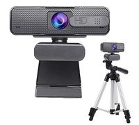 HD USB Computer Webcam with Support 1080P Web Camera with Autofocus Privacy Shutter and Dual-Mic for Skype Video Calling Conferencing Recording Streaming A (B)