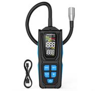 HD02C Detector de fugas Digital Multi-Gas Tester para R22 R32 R134a 0.5g Año Sensibilidad Triple Alarma 270mm Manguera Flexible ABS Construcción Color Negro para Celsius Fahrenheit Switch HVAC AC