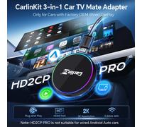 HD2CP Pro CarlinKit adaptador inalámbrico HDMI inalámbrico Android Auto CarPlay 3 en 1 caja de coche inteligente vídeo HD para TV palos dispositivo HDMI HD2CP Pro Brands Genuine