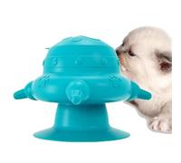 HDAKDDHG Alimentador para cachorros, cuenco de leche biónica de silicona para mascotas con 4 chupetes y ventosa, biberón de silicona para cachorros, gatitos, cachorros, lactancia (pavo real azul)