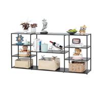 HDANI Mesa consola extra larga de 180 cm, mesa de entrada estrecha y moderna detrás del sofá con estantes de almacenamiento, estantería de 4 niveles para sala de estar, dormitorio, pasillo, color
