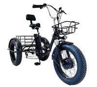 HDaspijh Triciclo EléCtrico Plegable De 20'' para Adultos, con NeumáTicos Anchos, Pantalla LCD Digital (Velocidad, Kilometraje, Potencia, Tiempo), BateríA ExtraíBle De 48 V/13 Ah Y Alcance De 32 Km