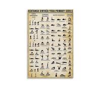 HDASURWORHRHI Ashtanga Yoga Primary Series Póster decorativo en lienzo para pared, arte vintage, decoración de habitación, póster impreso, 20x30 pulgadas (50x75cm), estilo sin marco