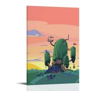 HDASURWORHRHI Póster de anime de Hora de Aventuras, lienzo decorativo para pared, arte vintage, decoración de habitación, póster impreso, 60 x 90 cm, estilo marco