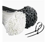 HDBAFCSV 1000/100 Uds. Bridas for cables de nailon, bridas for autoblocantes, correas ajustables, sujeción Cables, abrazadera plástico, brida alambre resistente al calor(White(5x250mm),300PCS)