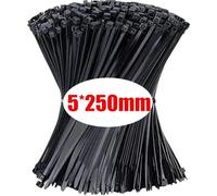 HDBAFCSV Bridas for cables for nailon for plástico, correas for cordón for bloqueo automático, bucle for sujeción for Cables ajustables, brida for alambre for oficina en casa, 500/100 Uds(5x250mm)