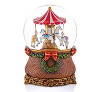 HDBCYUAZ Caja de Musica Crystal Caja de música la Bola con el carrusel, decoración del hogar Ornamento, Regalos creativos for Navidad/San Valentín cumpleaños, romántico, Nieve